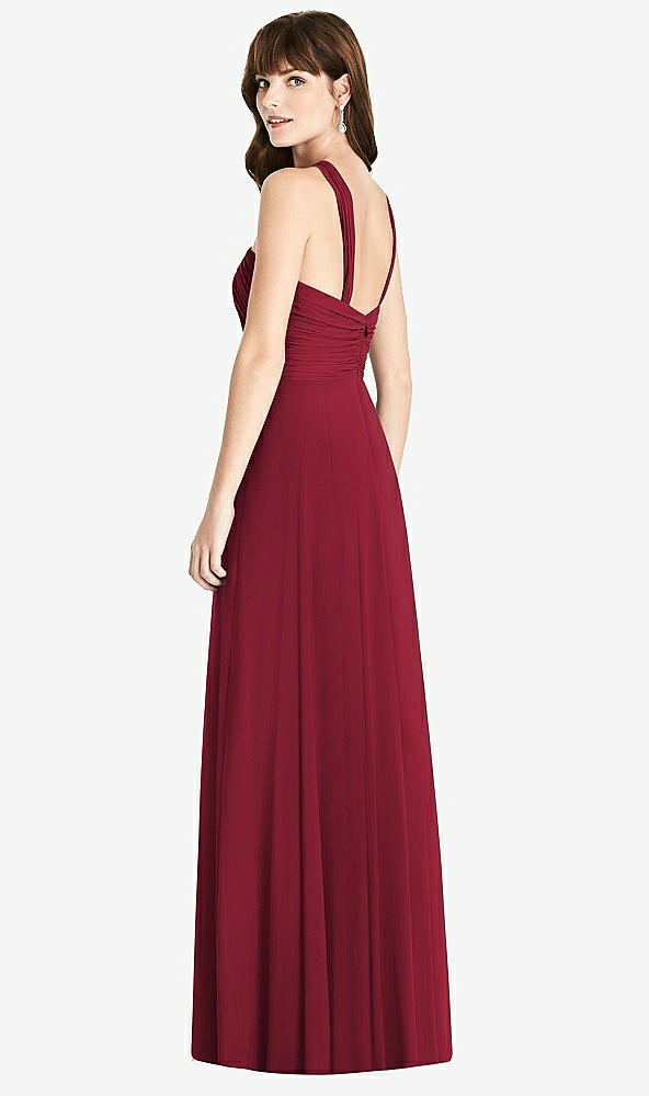 【STYLE: TH033】Twist Halter Chiffon Maxi Dress - James【COLOR: Burgundy】