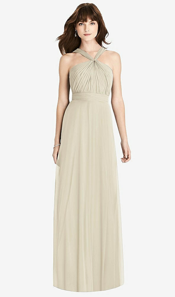 【STYLE: TH033】Twist Halter Chiffon Maxi Dress - James【COLOR: Champagne】
