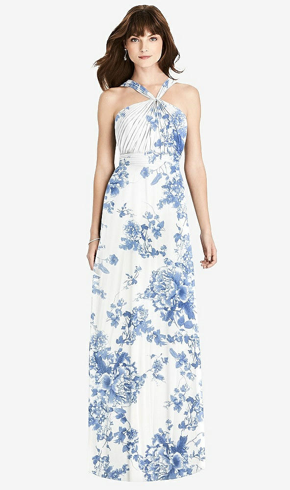 【NEW】【STYLE: TH033】ひねり ホルター シフォン マキシ ドレス  -  ジェームズ【COLOR: Cottage Rose Dusk Blue】【SIZE: 00-30W】