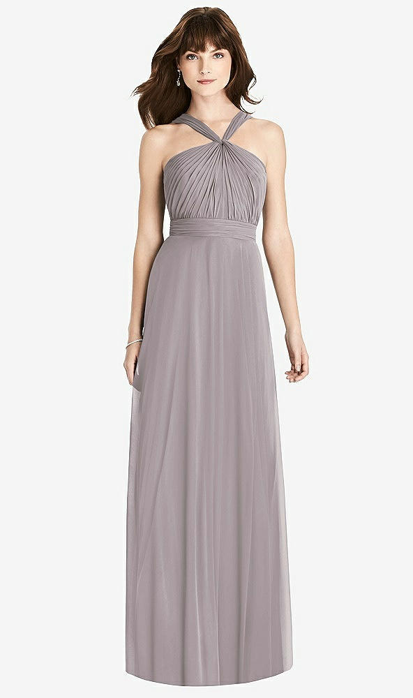 【STYLE: TH033】Twist Halter Chiffon Maxi Dress - James【COLOR: Cashmere Gray】