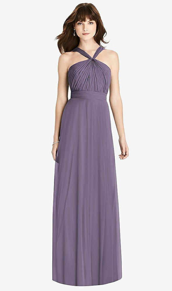 【STYLE: TH033】Twist Halter Chiffon Maxi Dress - James【COLOR: Lavender】