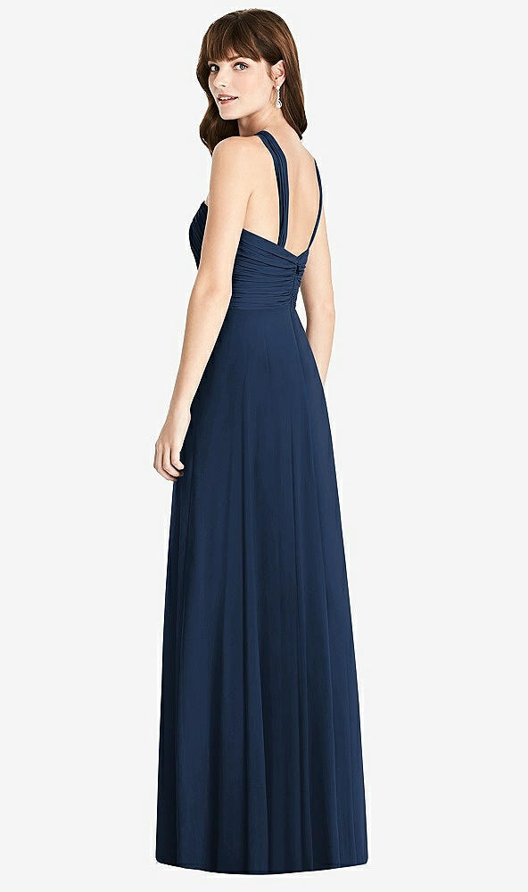 【STYLE: TH033】Twist Halter Chiffon Maxi Dress - James【COLOR: Midnight Navy】