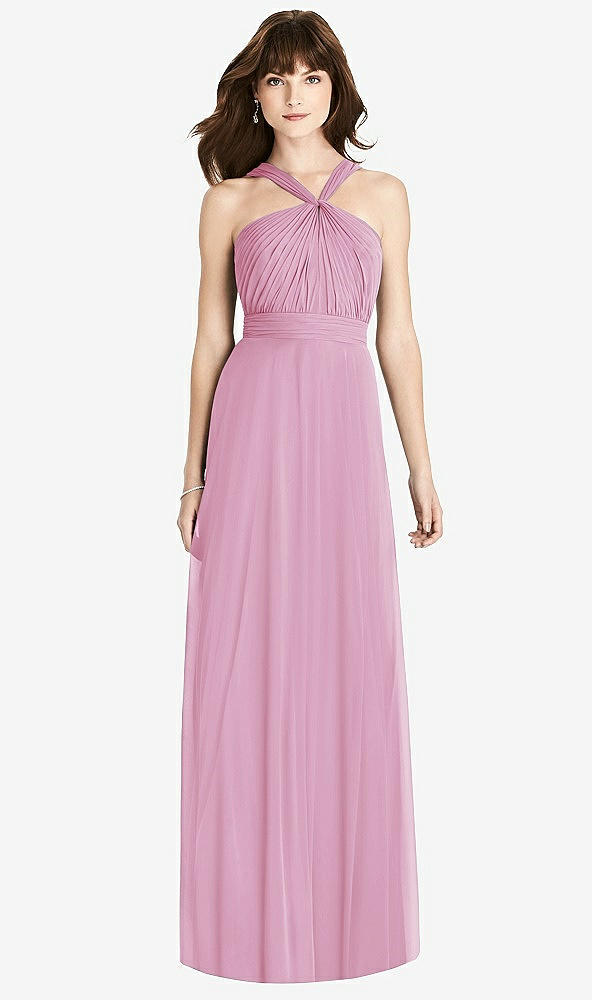 【STYLE: TH033】Twist Halter Chiffon Maxi Dress - James【COLOR: Powder Pink】
