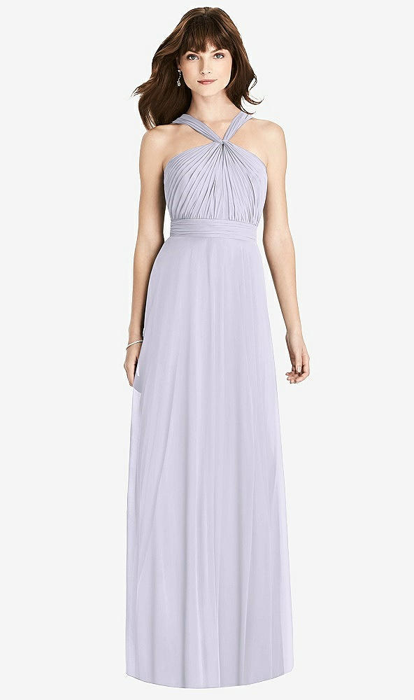 【STYLE: TH033】Twist Halter Chiffon Maxi Dress - James【COLOR: Silver Dove】