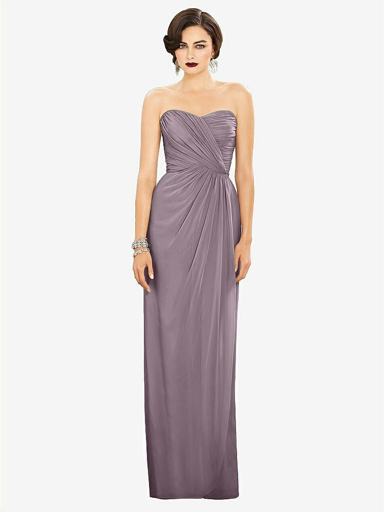 【STYLE: TH034】Strapless Draped Chiffon Maxi Dress - Lila【COLOR: Lilac Dusk】