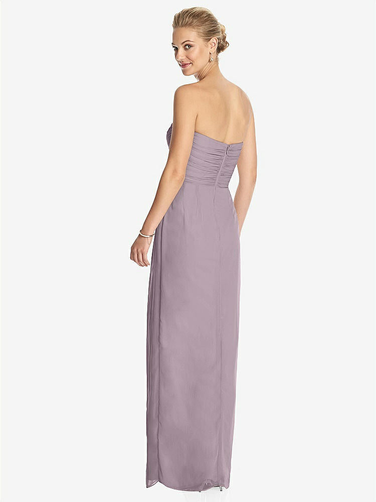 【STYLE: TH034】Strapless Draped Chiffon Maxi Dress - Lila【COLOR: Lilac Dusk】
