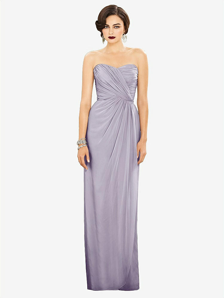 【STYLE: TH034】Strapless Draped Chiffon Maxi Dress - Lila【COLOR: Moondance】