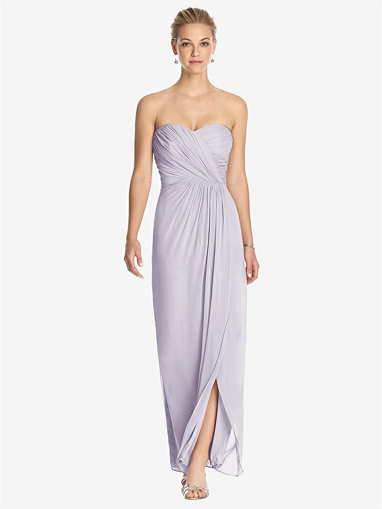 【STYLE: TH034】Strapless Draped Chiffon Maxi Dress - Lila【COLOR: Moondance】