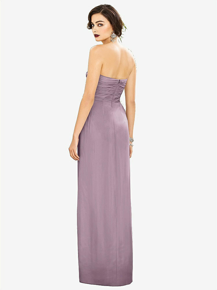 【STYLE: TH034】Strapless Draped Chiffon Maxi Dress - Lila【COLOR: Suede Rose】