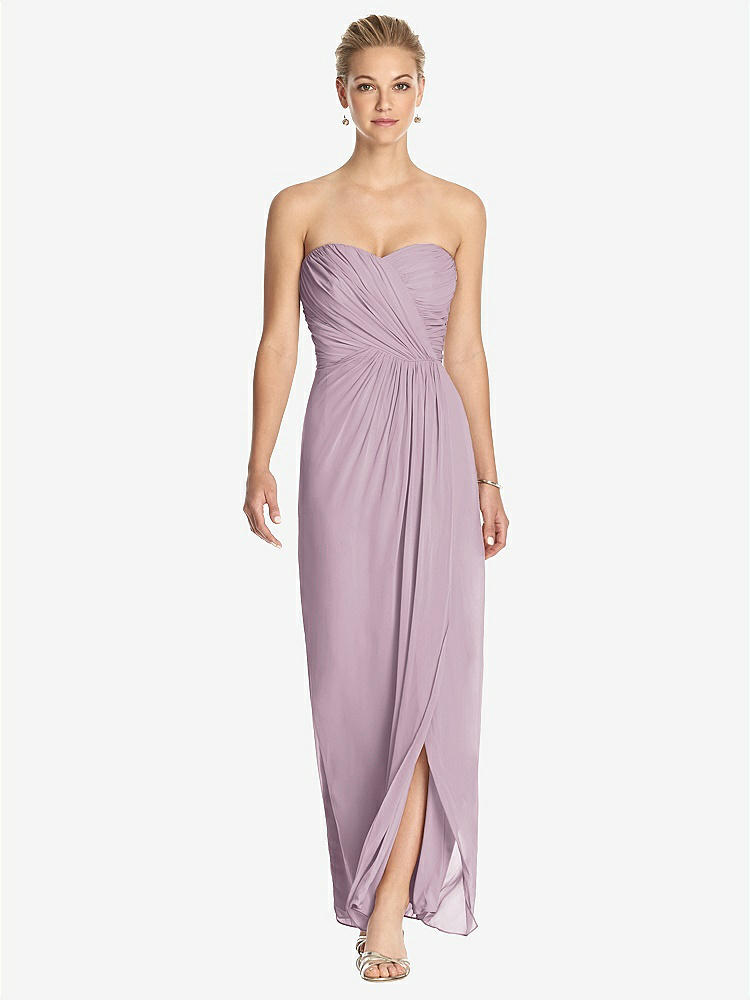 【STYLE: TH034】Strapless Draped Chiffon Maxi Dress - Lila【COLOR: Suede Rose】