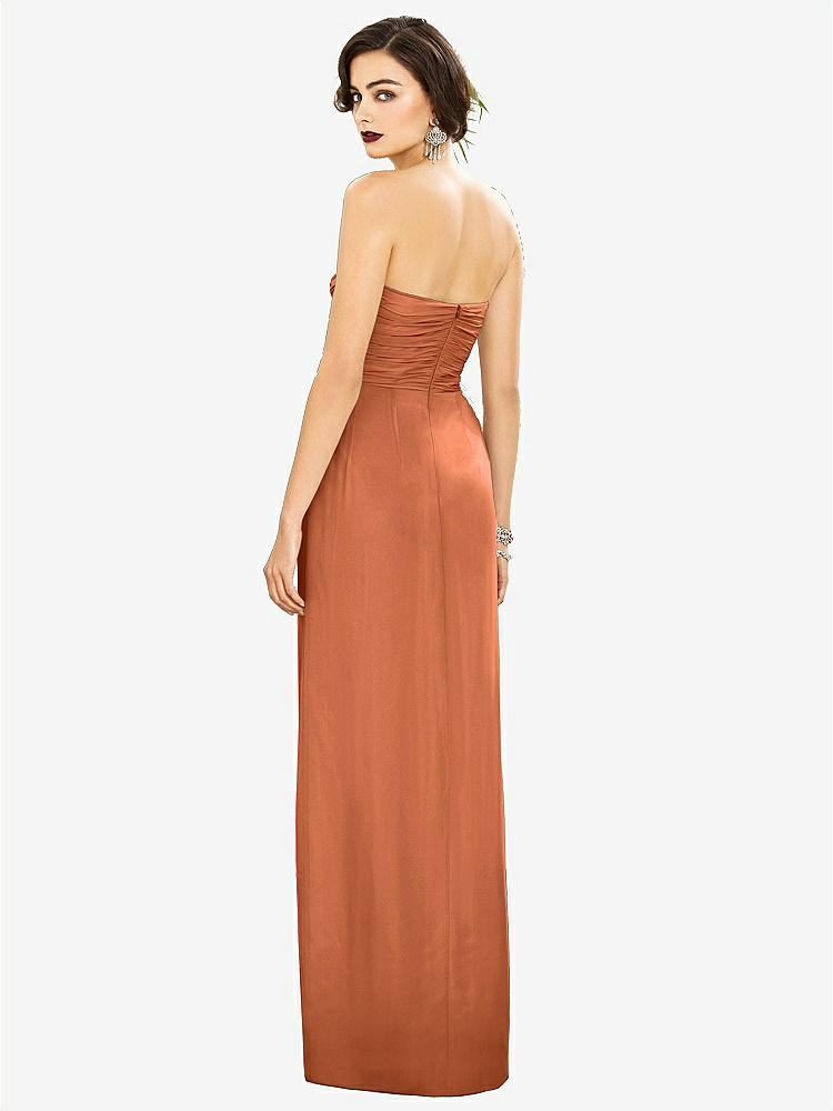 【STYLE: TH034】Strapless Draped Chiffon Maxi Dress - Lila【COLOR: Sweet Melon】