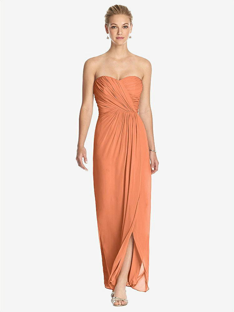 【STYLE: TH034】Strapless Draped Chiffon Maxi Dress - Lila【COLOR: Sweet Melon】