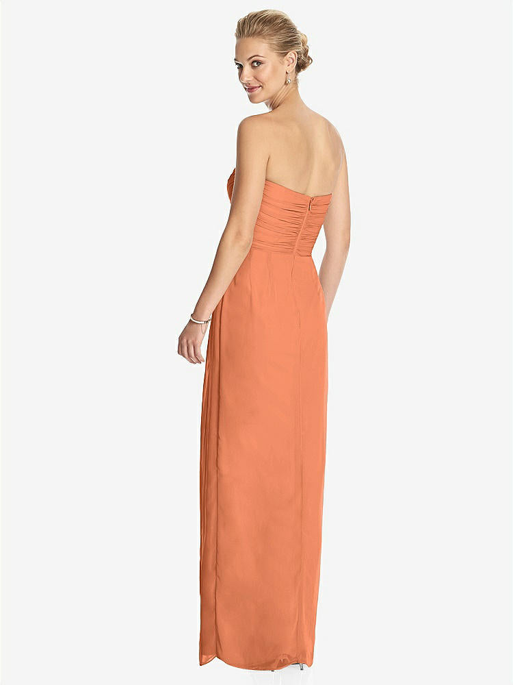 【STYLE: TH034】Strapless Draped Chiffon Maxi Dress - Lila【COLOR: Sweet Melon】