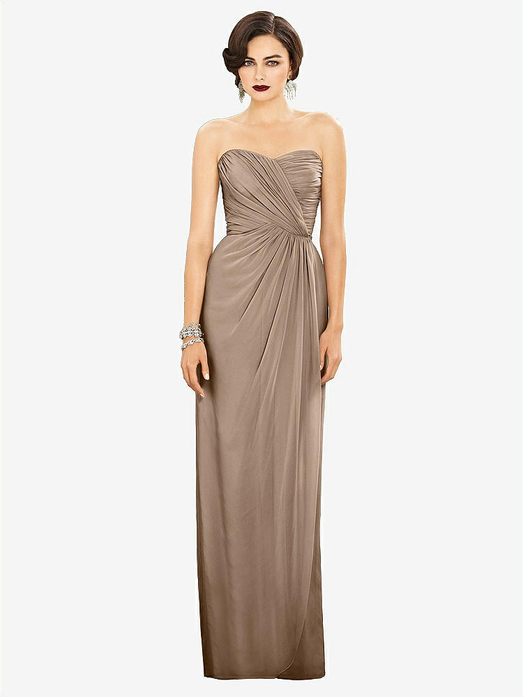 【STYLE: TH034】Strapless Draped Chiffon Maxi Dress - Lila【COLOR: Topaz】