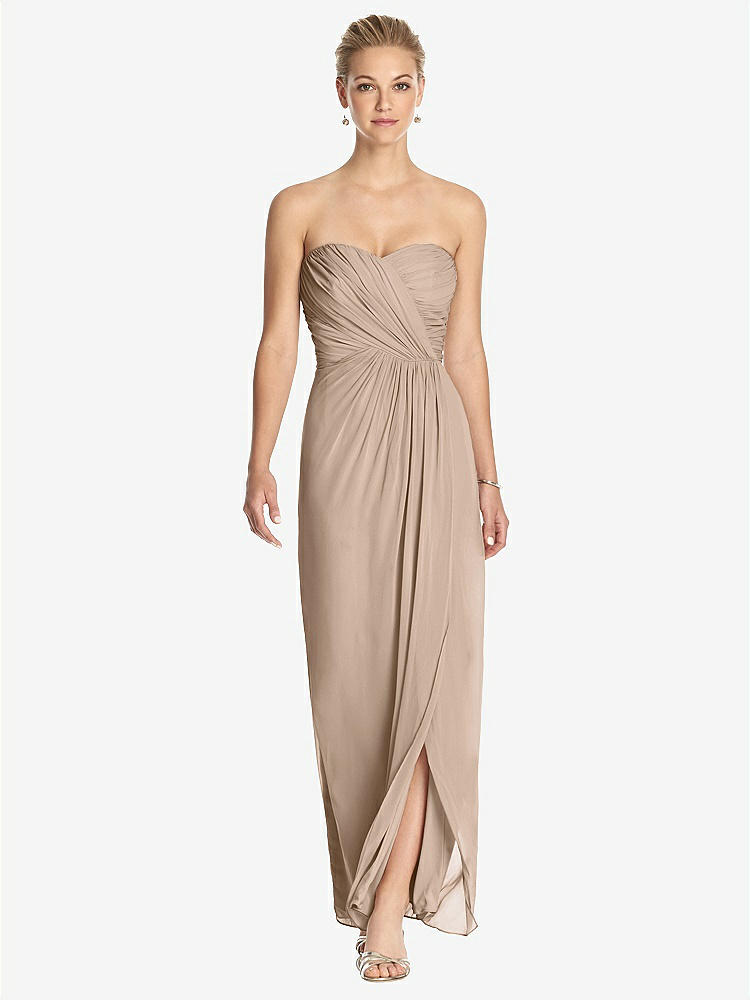 【STYLE: TH034】Strapless Draped Chiffon Maxi Dress - Lila【COLOR: Topaz】