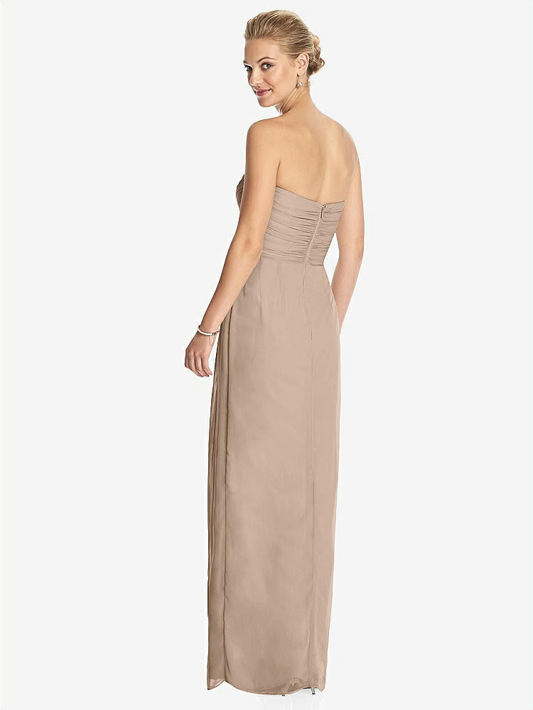 【STYLE: TH034】Strapless Draped Chiffon Maxi Dress - Lila【COLOR: Topaz】