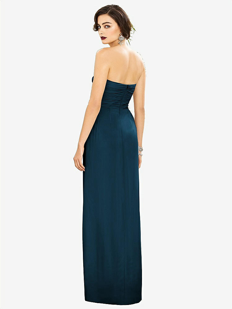 【STYLE: TH034】Strapless Draped Chiffon Maxi Dress - Lila【COLOR: Atlantic Blue】