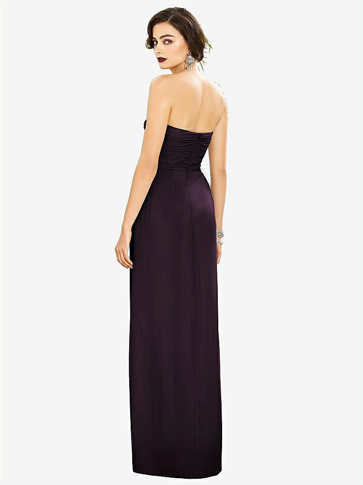 【STYLE: TH034】Strapless Draped Chiffon Maxi Dress - Lila【COLOR: Aubergine】