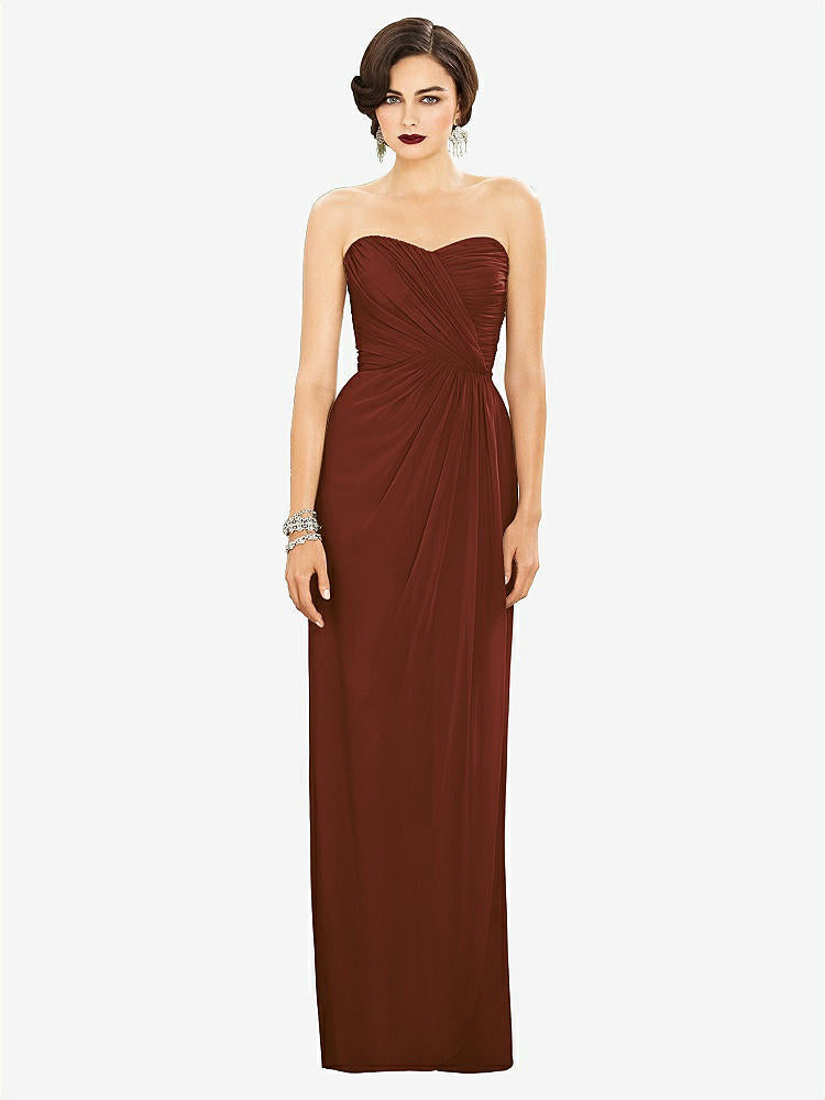 【STYLE: TH034】Strapless Draped Chiffon Maxi Dress - Lila【COLOR: Auburn Moon】