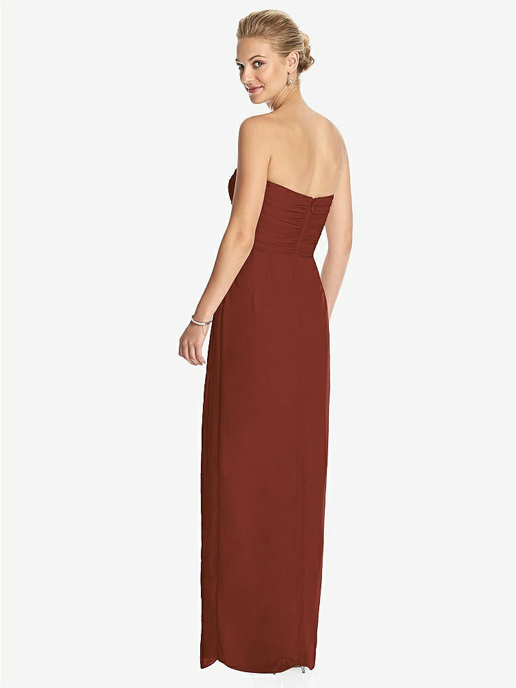 【STYLE: TH034】Strapless Draped Chiffon Maxi Dress - Lila【COLOR: Auburn Moon】