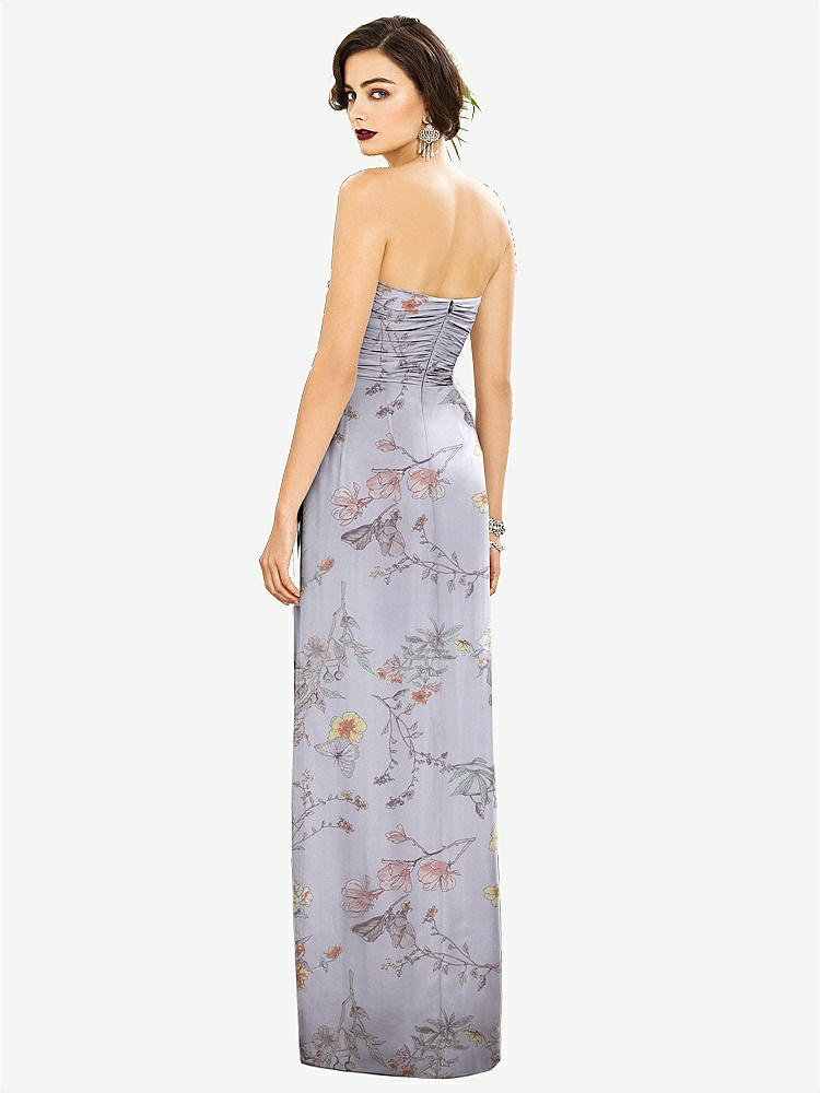 【STYLE: TH034】Strapless Draped Chiffon Maxi Dress - Lila【COLOR: Butterfly Botanica Silver Dove】