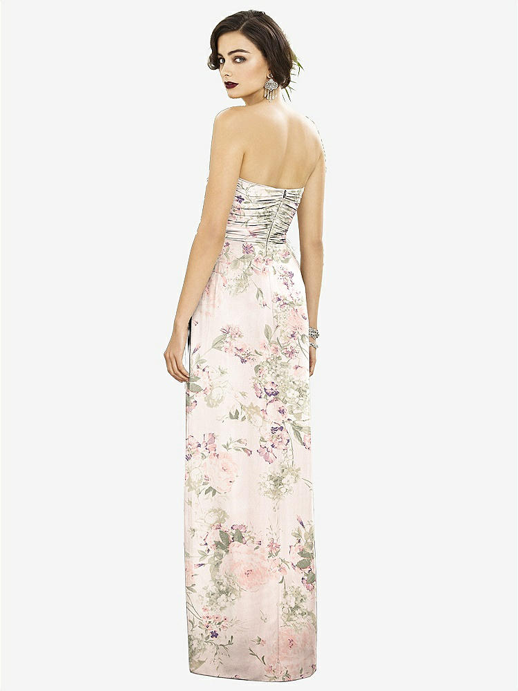 【NEW】【STYLE: TH034】ストラップレス ドレープ シフォン マキシ ドレス  -  リラ【COLOR: Blush Garden】【SIZE: 00-30W】