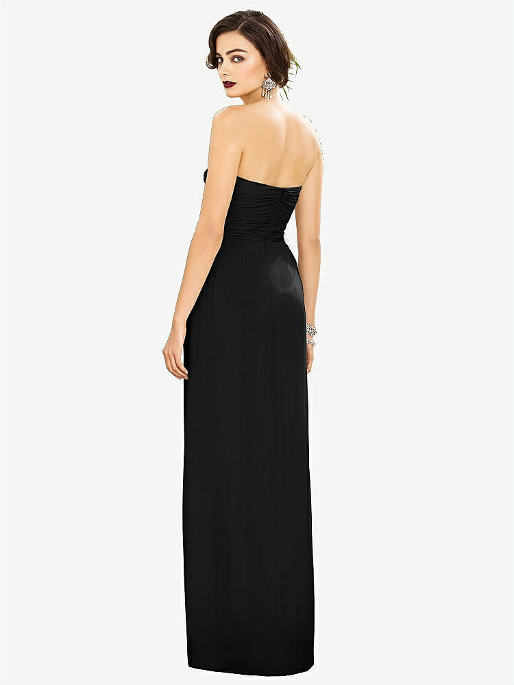 【STYLE: TH034】Strapless Draped Chiffon Maxi Dress - Lila【COLOR: Black】