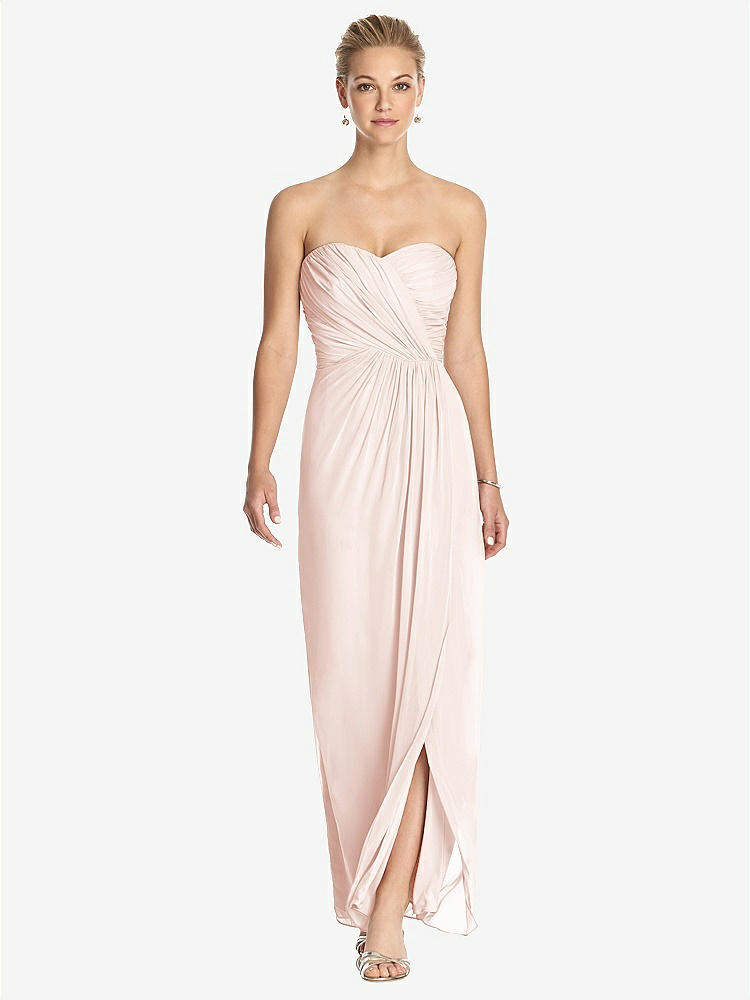 【STYLE: TH034】Strapless Draped Chiffon Maxi Dress - Lila【COLOR: Blush】
