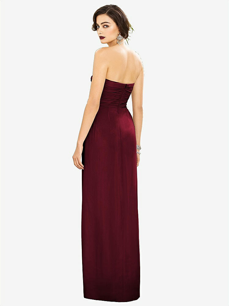 【NEW】【STYLE: TH034】ストラップレス ドレープ シフォン マキシ ドレス - リラ【COLOR: Burgundy】【SIZE: 00-30W】
