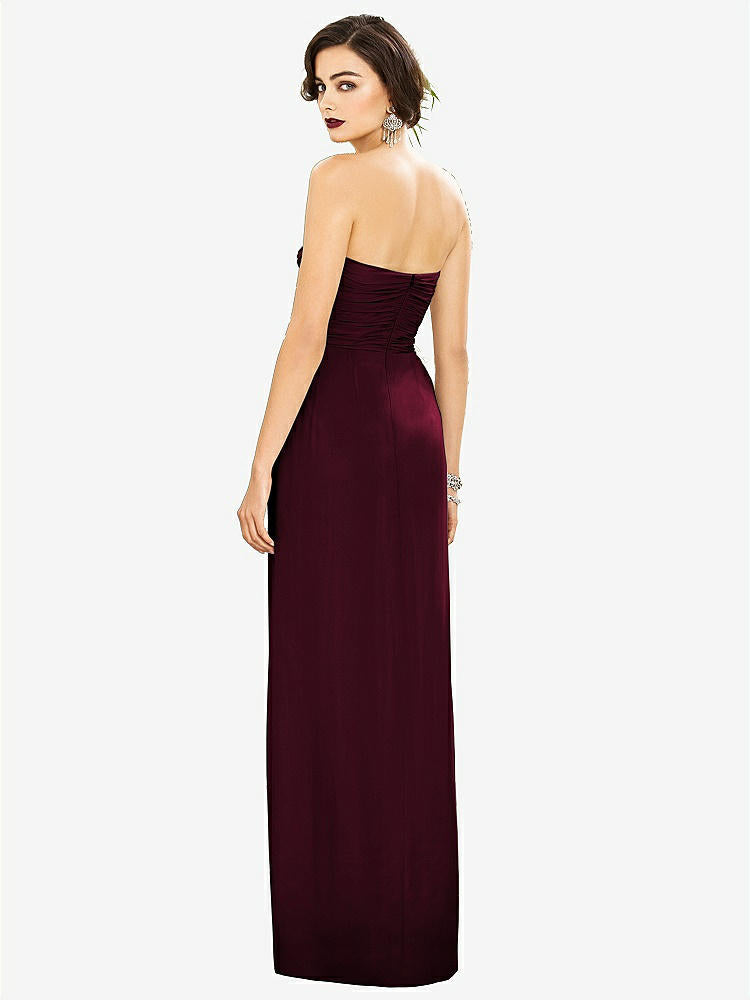 【NEW】【STYLE: TH034】ストラップレス ドレープ シフォン マキシ ドレス - リラ【COLOR: Cabernet】【SIZE: 00-30W】