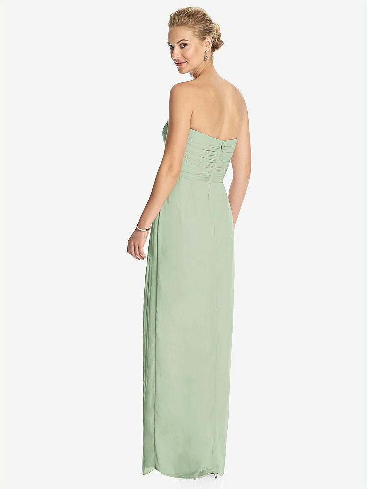 【STYLE: TH034】Strapless Draped Chiffon Maxi Dress - Lila【COLOR: Celadon】