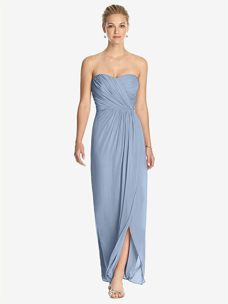【STYLE: TH034】Strapless Draped Chiffon Maxi Dress - Lila【COLOR: Cloudy】