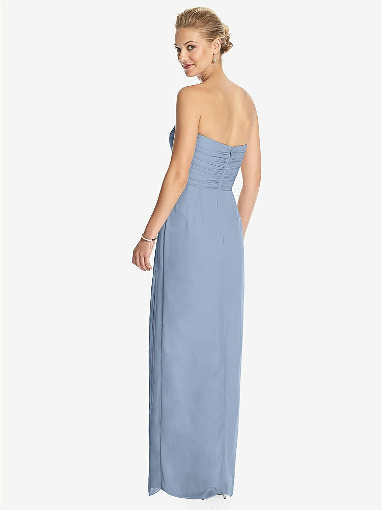 【STYLE: TH034】Strapless Draped Chiffon Maxi Dress - Lila【COLOR: Cloudy】