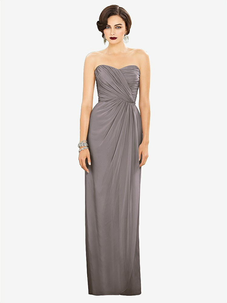 【NEW】【STYLE: TH034】ストラップレス ドレープ シフォン マキシ ドレス  -  リラ【COLOR: Cashmere Gray】【SIZE: 00-30W】