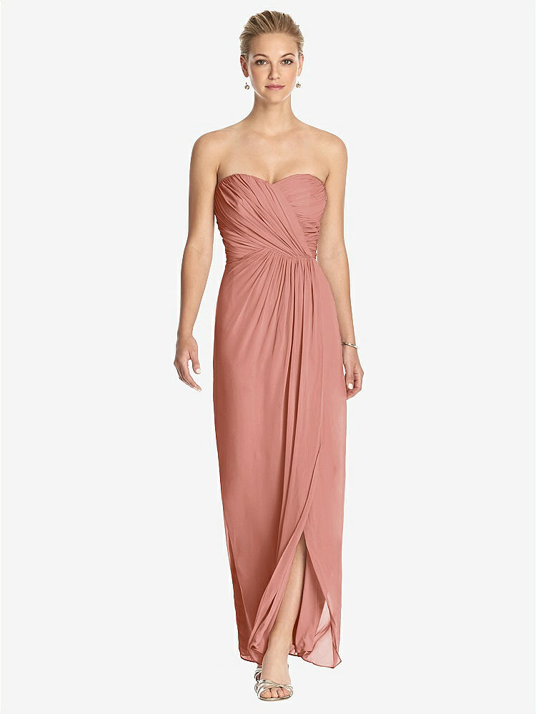 【STYLE: TH034】Strapless Draped Chiffon Maxi Dress - Lila【COLOR: Desert Rose】