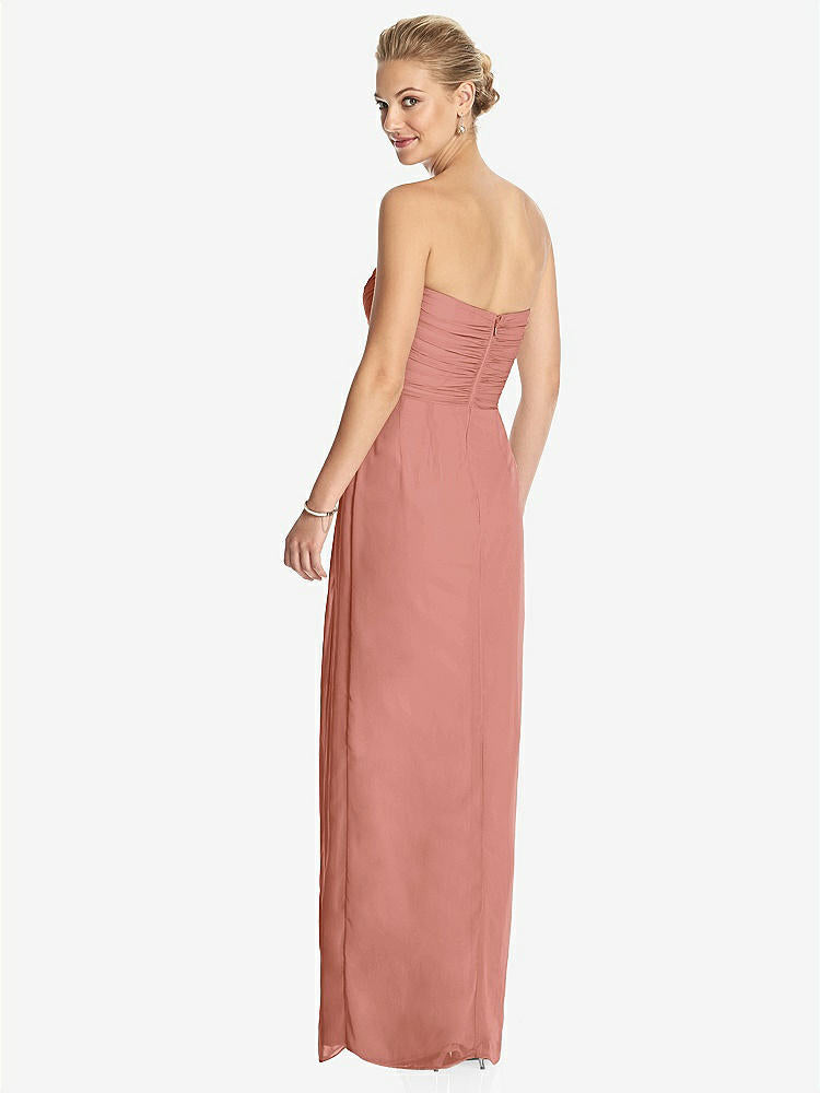 【STYLE: TH034】Strapless Draped Chiffon Maxi Dress - Lila【COLOR: Desert Rose】