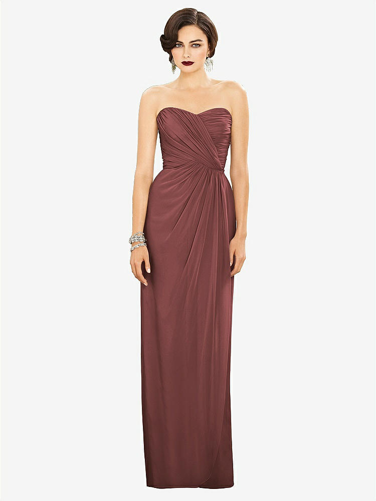 【STYLE: TH034】Strapless Draped Chiffon Maxi Dress - Lila【COLOR: English Rose】