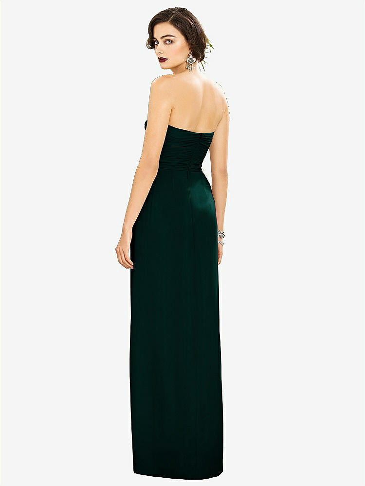 【STYLE: TH034】Strapless Draped Chiffon Maxi Dress - Lila【COLOR: Evergreen】