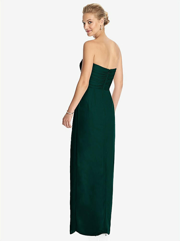 【STYLE: TH034】Strapless Draped Chiffon Maxi Dress - Lila【COLOR: Evergreen】
