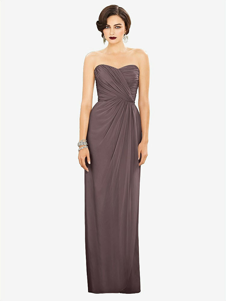 【STYLE: TH034】Strapless Draped Chiffon Maxi Dress - Lila【COLOR: French Truffle】