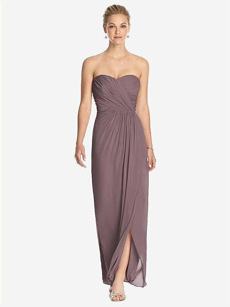 【STYLE: TH034】Strapless Draped Chiffon Maxi Dress - Lila【COLOR: French Truffle】