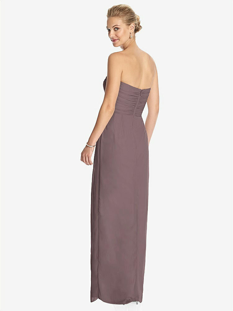 【STYLE: TH034】Strapless Draped Chiffon Maxi Dress - Lila【COLOR: French Truffle】