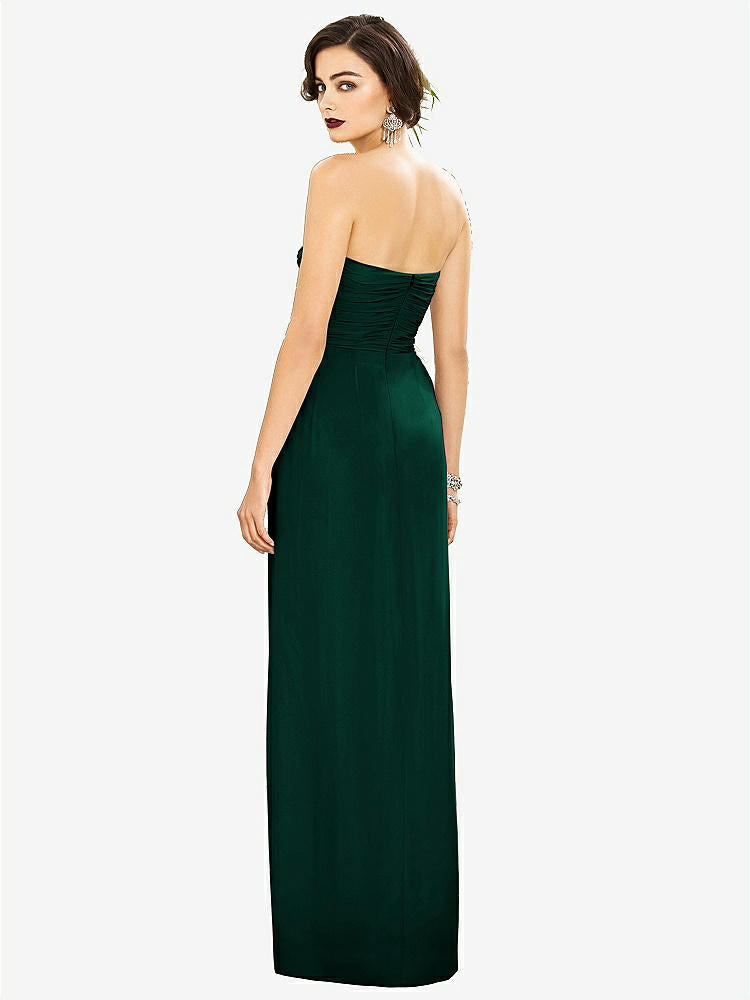 【STYLE: TH034】Strapless Draped Chiffon Maxi Dress - Lila【COLOR: Hunter Green】