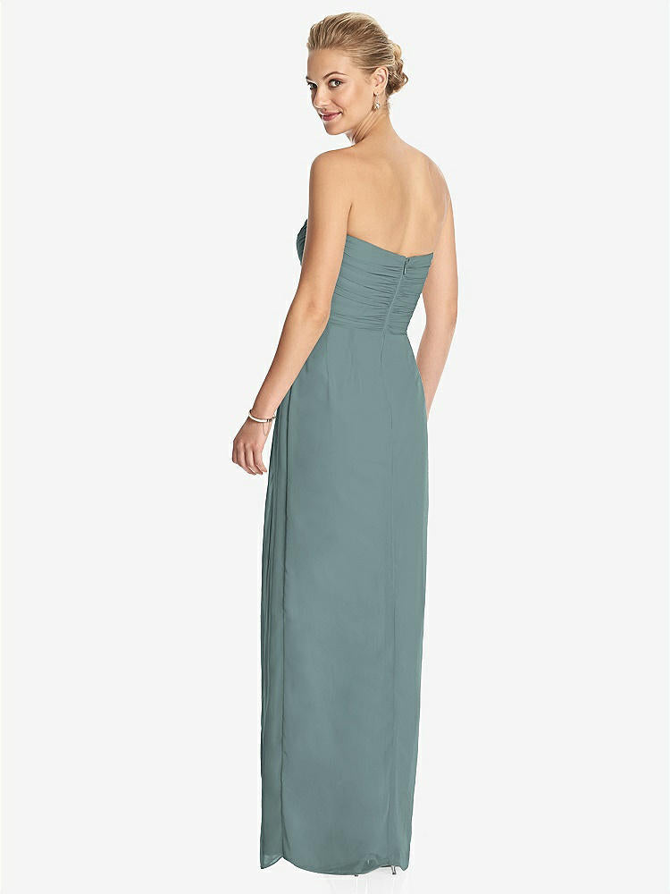 【STYLE: TH034】Strapless Draped Chiffon Maxi Dress - Lila【COLOR: Icelandic】