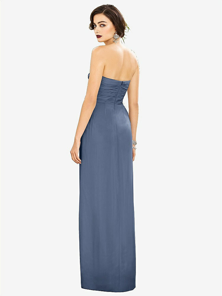 【STYLE: TH034】Strapless Draped Chiffon Maxi Dress - Lila【COLOR: Larkspur Blue】