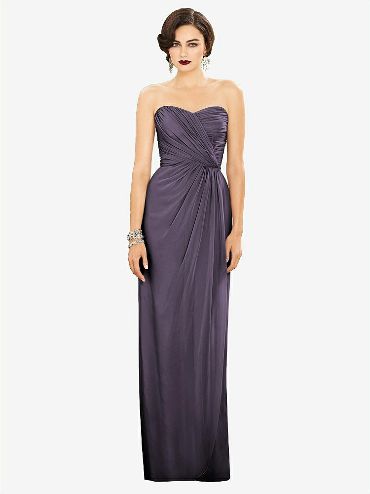 【STYLE: TH034】Strapless Draped Chiffon Maxi Dress - Lila【COLOR: Lavender】