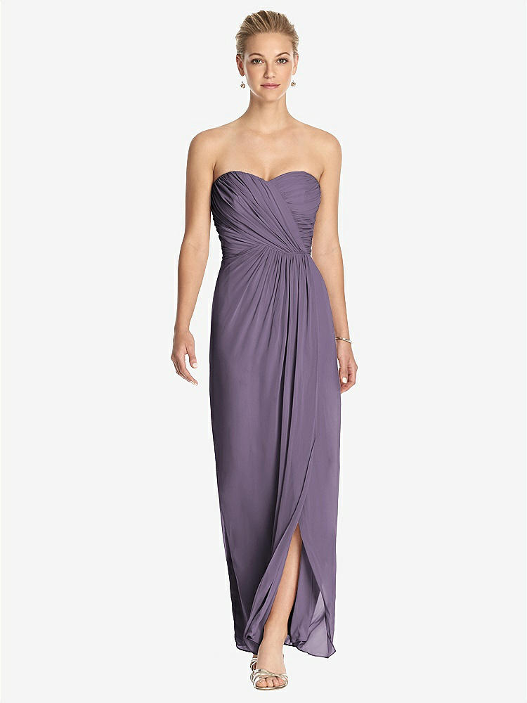 【STYLE: TH034】Strapless Draped Chiffon Maxi Dress - Lila【COLOR: Lavender】
