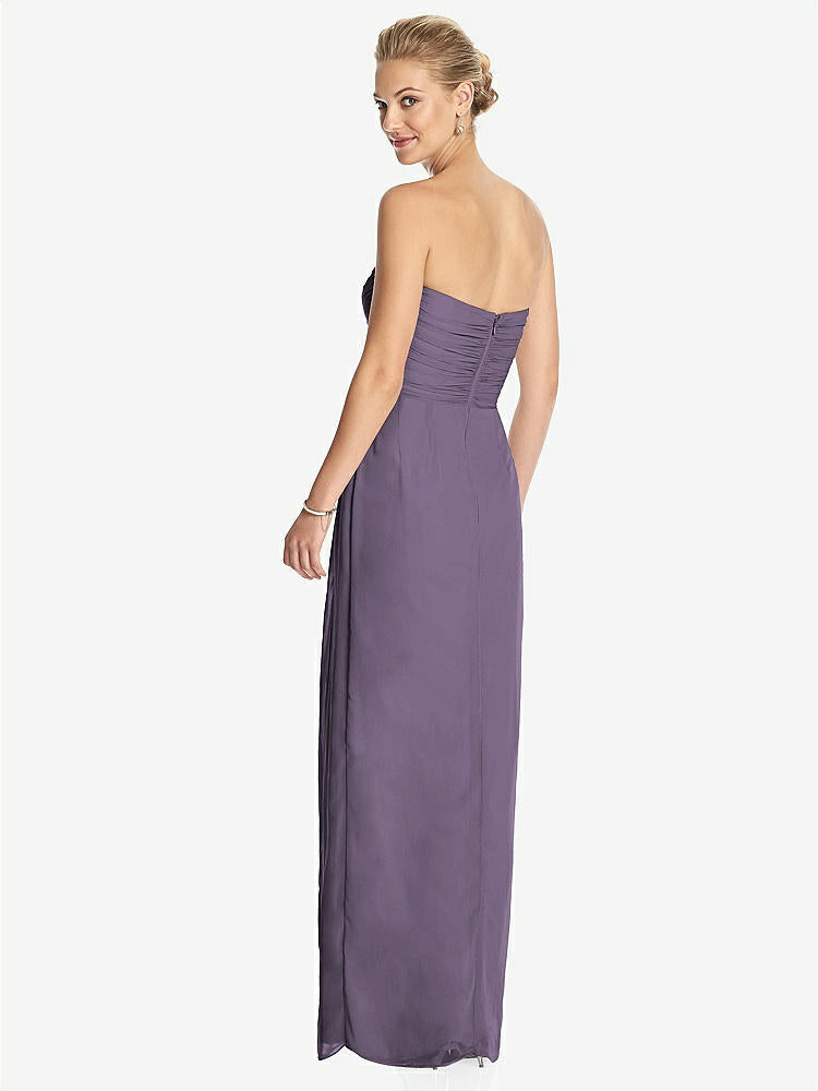 【STYLE: TH034】Strapless Draped Chiffon Maxi Dress - Lila【COLOR: Lavender】