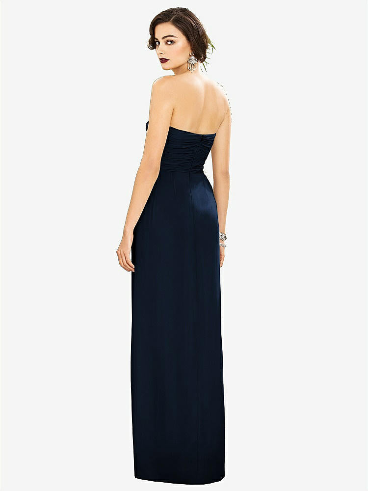 【STYLE: TH034】Strapless Draped Chiffon Maxi Dress - Lila【COLOR: Midnight Navy】