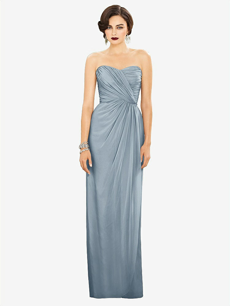 【STYLE: TH034】Strapless Draped Chiffon Maxi Dress - Lila【COLOR: Mist】